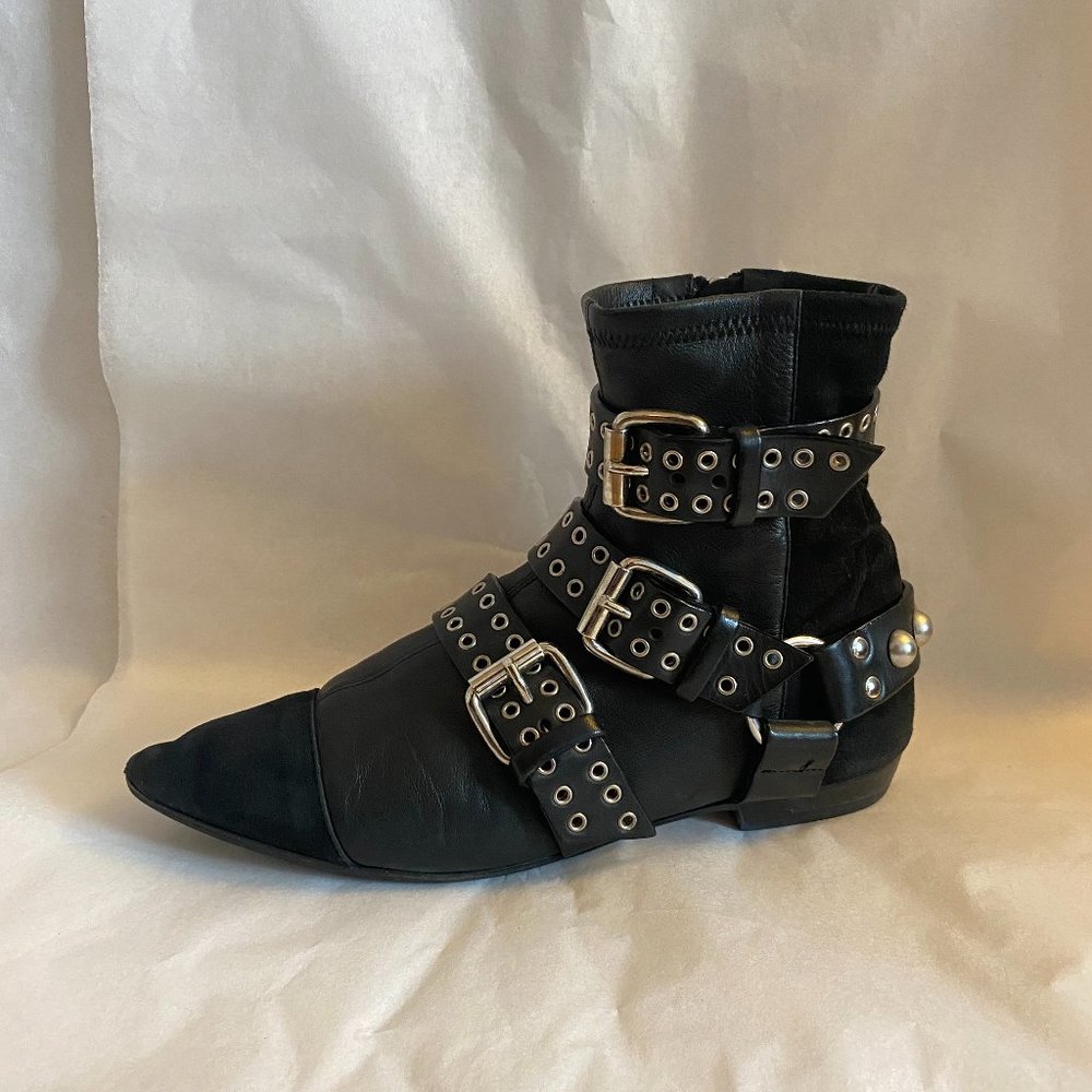Isabel Marant Rolling Buckled Ankle Boots Suede 38